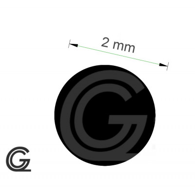 NBR rubber cord | Per meter | Ø 2 mm